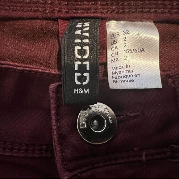 H&M Pants - Burgundy Skinny Jeans 2 - Picture 3 of 6